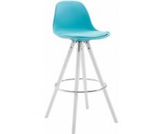Sgabello Franklin in polipropilene gambe tonde Blu Bianco (rovere)