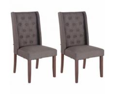 Set 2 Sedie Pranzo Malea In Stoffa Grigio scuro Antico