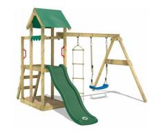 Parco giochi WICKEY TinyPlace Gioco da giardino per bambini con altalena, scivolo, sabbiera, tetto