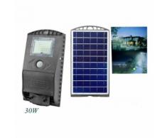 Lampione stradale led 30w pannello fotovoltaico energia solare luce esterno ip65