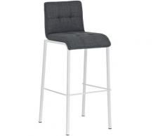 CLP - Sgabello Avola Capitonné W78 in tessuto Grigio scuro