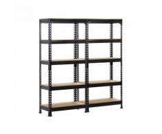 Yaheetech 2 x Scaffali/Scaffalature Garage Magazzino Industriale in Metallo e Legno di MDF a 5