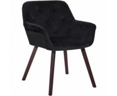 Sedia design Cassidy in velluto Nero Noce (rovere)