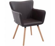 Sedia visitatore Antwerpen similpelle Marrone Natura