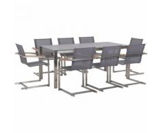 Set da pranzo da giardino a 8 posti grigio COSOLETO