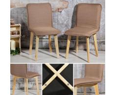 Set di 4 Sedia da pranzo Sedia da soggiorno marrone con schienale alto Poltrona Sedia da cucina