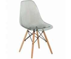 SKLUM Sedia Brich Scand Trasparente Grigio Sfumato Lucido Policarbonato – Legno
