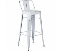 SKLUM Sgabello Alto con schienale LIX Vintage Bianco Sala da Pranzo Cucina Bar Stile Industrial