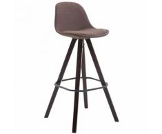 Sgabello Franklin in tessuto gambe quadrate Marrone Cappuccino