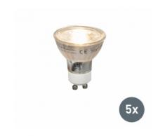 LUEDD Set di 5 lampade a LED GU10 COB 5W 380lm 2700K