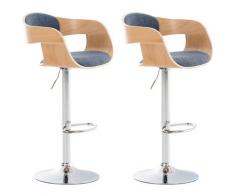CLP - Set 2 sgabelli cucina Kingston in tessuto Natura/blu