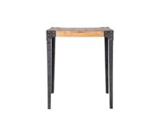 Tavolo da bar quadrato design industriale legno e metallo MADISON