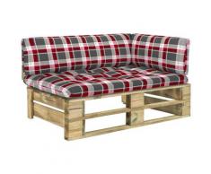 Divano Angolare da Giardino Verde su Pallet in Legno di Pino - Verde - Vidaxl