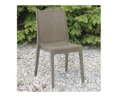 6PZ SEDIA IMPILABILE TORTORA - in RESINA effetto RATTAN - Made In Italy