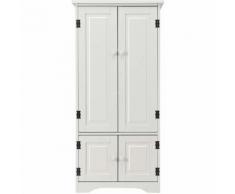Mobile Multiuso, Armadio da Soggiorno, Credenza da Cucina in Legno, con 4 Ripiani, Beige, 58,5 x