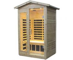 Sauna Finlandese Ad Infrarossi 2 Posti 125x105 Cm In Legno Di Cedro Canadese H188 Vorich Esterno