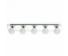 Lampada per bagno in vetro con 5 luci cm 9X12X58 FARO 63009