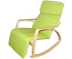 Poltrona Relax Sedia a Dondolo con Poggiapiedi Mod. Zen Verde