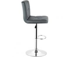 2 pezzi Sgabello Bar Cucina Fisso Girevole regolabile Schienale Poggiapiedi-Grigio
