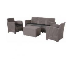 Outsunny Salottino Esterni Componibile in PP - Set da 4 Pezzi Grigio