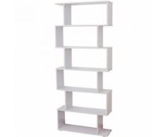 Libreria Di Design Mobili Ufficio Scaffale In Legno 80x24x191 Cm Bianco Benzoni