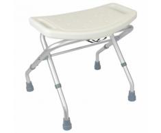 PrimeMatik - Sgabello per doccia e vasca pieghevole antiscivolo e regolabile in altezza 50x30 cm