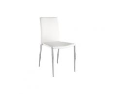 Sedia in ecopelle imbottita JESON gambe cromate vendibile set 4 pezzi BIANCO