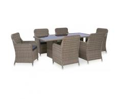 YOUTHUP Set da Pranzo da Giardino 7 pz in Polyrattan Marrone - Marrone
