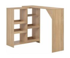 Tavolo da Bar con Scaffale Mobile Rovere 138x40x120 cm VD20750 - Hommoo