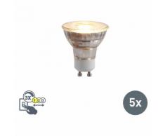 LUEDD Set di 5 lampade a LED GU10 dimmerabili in 3 fasi in Kelvin 5W