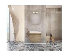 Set Mobili Luxus - con Base, Lavabo, Specchiera, Pensile, Ante, Luci, Lampade - da Bagno - Legno,