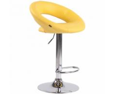 Sgabello Cucina Olinda In Similpelle Giallo Metallo cromato