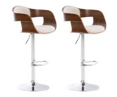 Set 2 sgabelli cucina Kingston in tessuto Noce/crema