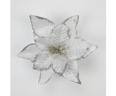 Set di 10 fiori di Natale glitterati per albero di Natale, decorazione natalizia, matrimonio,
