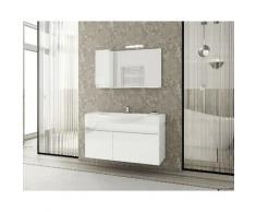 Set Mobili Senso - con Base, Lavabo, Specchio, Pensile, Cassetti, Luci, Lampade - da Bagno - Bianco