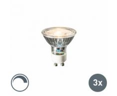 LUEDD Set di 3 lampade a LED GU10 6W 450 lumen 2700K dimmerabili