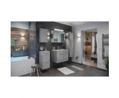 Set di mobili da bagno Firenze 80 (5 parti/C) grigio cemento ,armadio a specchio