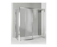 Box doccia 3 lati con 2 ante fisse e porta scorrevole 70x170x70 cm trasparente