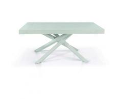Tavolo in legno nobilitato bianco consumato allungabile 180x100 cm - 280x100 cm (Gambe Incrociate)