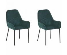 Set di 2 sedie da pranzo in velluto a coste verde scuro MANTECA