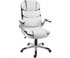 Poltrona sedia ufficio girevole HWC-F80 ergonomica ecopelle bianco