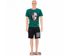 Manichino Uomo, Mannequin Maschile Completo in Plastica Durevole, con Base in Vetro, per Vetrina