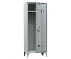 Armadio spogliatoio in metallo, 2 vani, Mis. 700 L x 500 P x 1800 H mm, maniglia in metallo