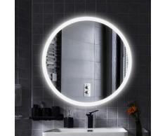 Specchio per Il Trucco, Bagno a Specchio Rotondo con Illuminazione a LED, Design a Specchio con