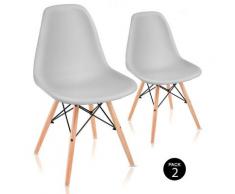 Pack 2 sedie per sala da pranzo design nordico soggiorno terrazza camera da letto grigio