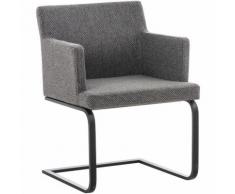 Sedia Pranzo Moderna Aberford In Tessuto Grigio titanio Nero
