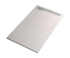 Piatto doccia mineral marmo griglia laterale bianco | relax, seleziona misura 100x90
