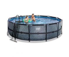 Solo Piscinefuoriterra - SOLO Piscina rotonda ø488x122cm con filtro a sabbia - grigio. Struttura