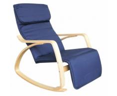 Poltrona Relax Sedia a Dondolo con Poggiapiedi Mod. Zen Blu