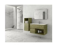 Set Mobili Sorrento - con Base, Lavabo, Specchio, Pensile, Ante, Cassetti, Luci, Lampade - da Bagno